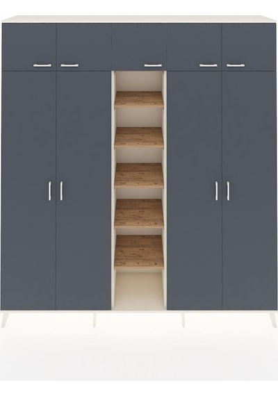 Hyperion Dolap 12 Raflı 9 Kapaklı 2 Askılı 220x44x243 Aytaşı-antrasit/çam Antrasıt/atlas Çam Hyperion Dolap 12 Raflı 9 Kapaklı 2 Askılı 220x44x243 Aytaşı-antrasit/çam Antrasıt/atlas Çam