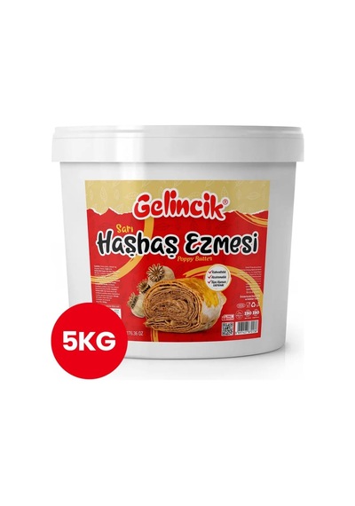 Sarı Haşhaş Ezmesi 5 Kg - Hamur İşlerinde & Kahvaltılık Doğal Katkısız Ezme