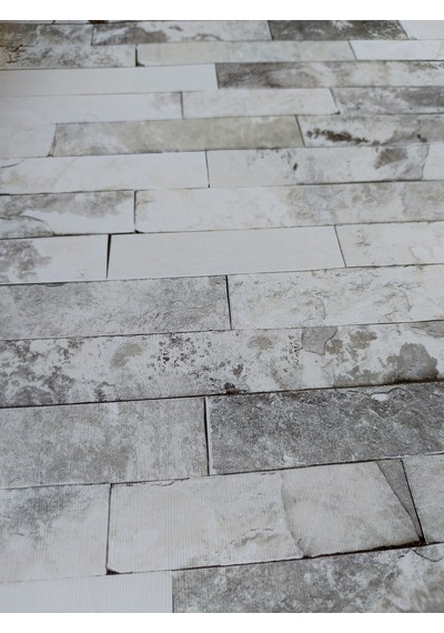 3 Boyutlu Eskitme Taş Desen Hava Alabilen Silinebilir Duvar Kağıdı 5 M² Diğer