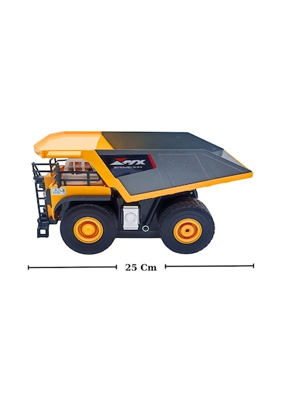Kamyon 1:18 Ölçek 9 Kanallı Uzaktan Kumandalı Damperli Kamyon Sarı