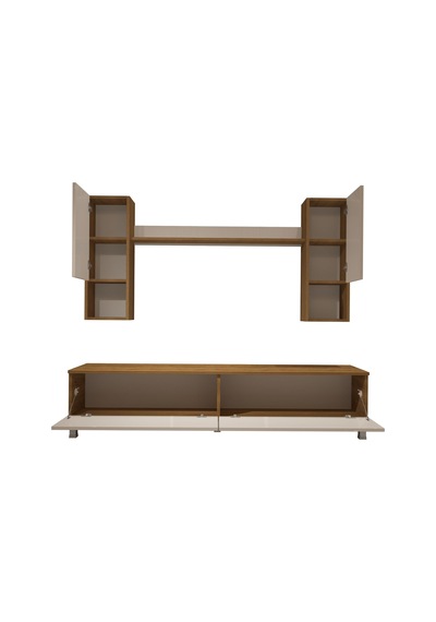 Decoraktiv Eko 5da Mdf Std Krom Ayaklı Tv Ünitesi Tv Sehpası Pera - Beyaz