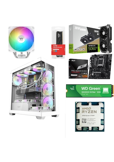 Sezginbilisim Sezgin5060Ti R5-7500F 16 GB 512 GB 16 GB RTX5060Ti Free Dos Masaüstü Oyuncu Bilgisayarı