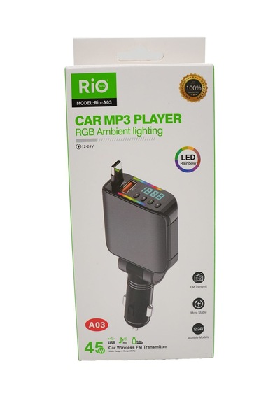 Rio Tech A03 Rgb Led Jesli Araç Mp3 Çalar Ve Fm Transmitter
