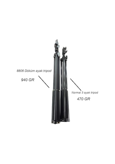 Ayrex Coverzone Tripod Kamera Işık Ayağı Döküm Demir 940gr Fotoğraf Makinesi Kamera 70 Cm-210 Cm Açılabilir Kat Diğer