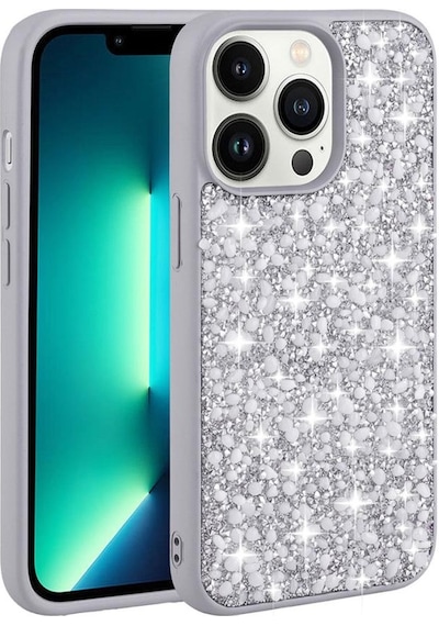 Apple Uyumlu iPhone 12 Pro Max Kılıf Parlak Taşlı Tasarım Stone Linea Kapak