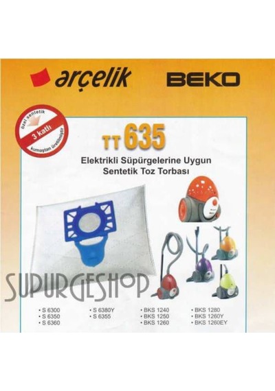Arçelik Uyumlu - Beko S6300 6350 6355 6355Yp 6360 6380Y 15 Adet.