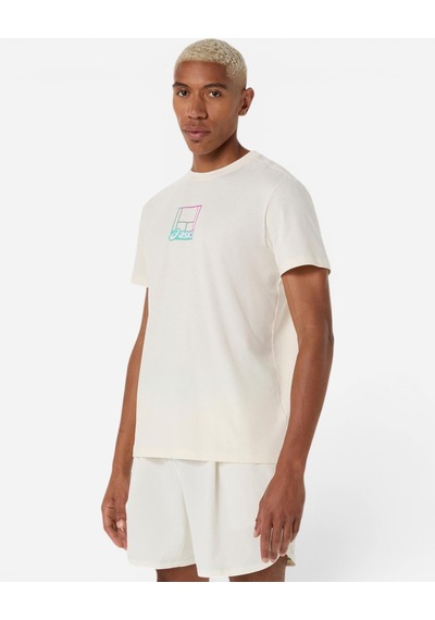 Asics Court Core Graphıc Tee Erkek Bej Kısa Kollu Tshirt 2041a355-100
