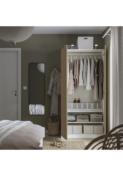 Ikea Beyaz Sağlam Kapaklı Gardırop 100x60x201 Cm