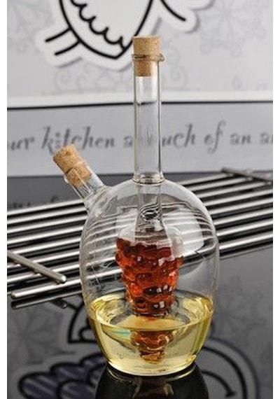 Üfleme Cam Yağlık Sirkelik 460ml 45ml Borosilikat Cam 4128