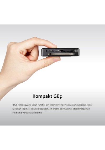 Transcend Ts-Rdc8K2 Cf/Sd/Sdhc/Sdxc/Microsd  Type-C Çoklu Kart Okuyucu