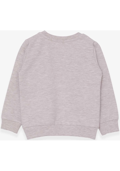 Breeze Kız Çocuk Sweatshirt Baskılı Unicorn 1.5-5 Yaş, Bej Melanj-bej Melanj Bej Melanj