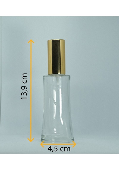Boş Parfüm Şişesi 50 ML 2 Adet Eyfel Sarı Metal Valf ve Kapak Şişe