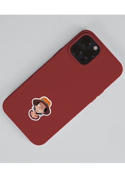 Portgas D. Ace-one Piece 2li Sticker Set - Telefon Süsleme Etiketleri-ödül Çıkartmaları- Anime Etiketi Turuncu