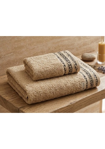 Savana Premium %100 Pamuklu Ultra Emici 2 Li Banyo Ve El-yüz Havlu Seti Kum Beji
