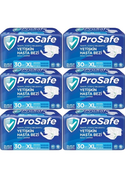 Prosafe Hasta Bezi Yetişkin Bel Bantlı Xl Boy 180 Adet 6pk 30 XL