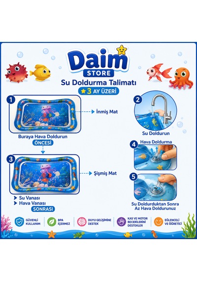 Su Oyun Matı , Tummy Time Test Raporlu 1 Adet