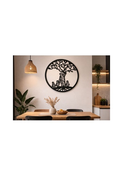 Arliadesign Ahşap Yaşam Ağacı Duvar Dekoru Siyah 3 Mm Mdf 40 Cm