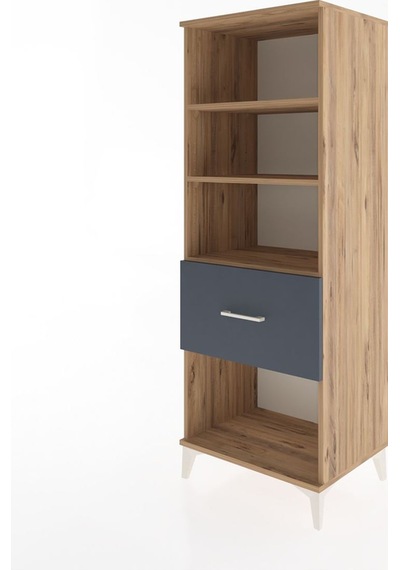 Hyperion Dolap 3 Raflı Tek Çekmeceli 60x44x163 Çam-antrasit Çam
