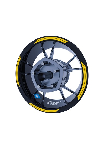 Reflektif Koyu Sarı Double Stripe Jant Şeridi Sticker Çınar Extreme