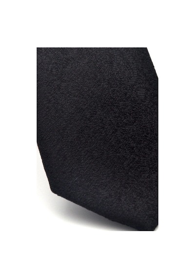 Gaffy Şal Desenli Siyah Dokuma Kumaş Mendilli Slim Fit Kravat // Sdk-2508-1 Siyah