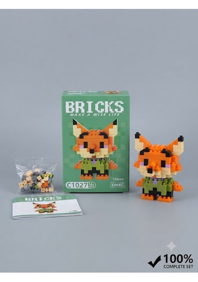 Bricks Yapım Seti - Nick Wilde Modeli - 134 Parça - Koleksiyonluk Figür
