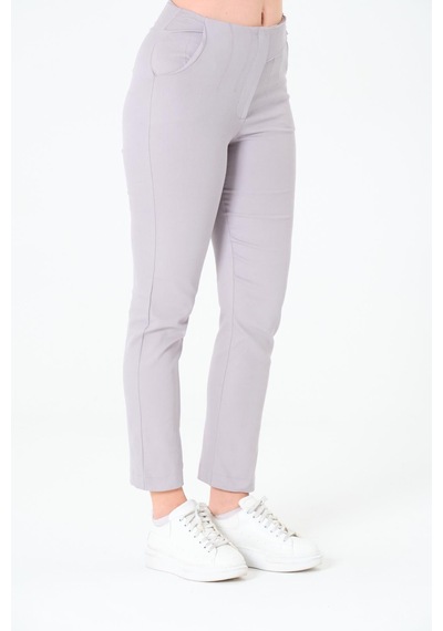 Sortie Collection Tek Düğmeli Gabardin Pantalon Gri