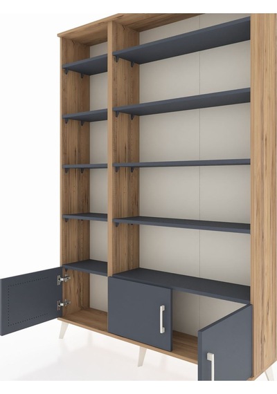 Arges Dolap 10 Raflı 3 Kapaklı 132x30x195 Çam-antrasit/antrasit Çam Arges Dolap 10 Raflı 3 Kapaklı 132x30x195 Çam-antrasit/antrasit Çam