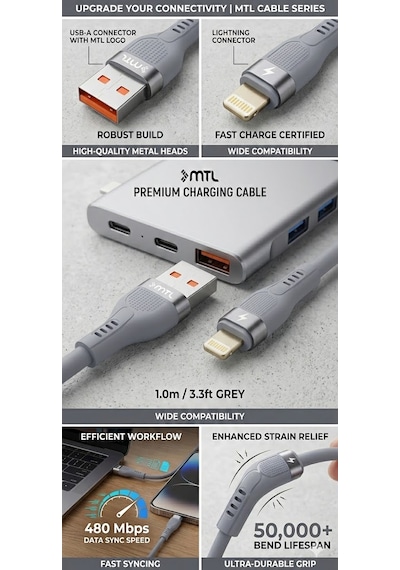 Usb To İphone Lightning Silikon Hızlı Şarj Ve Data Aktarım Kablosu 1 Metre 3.4 Amper Mt2353
