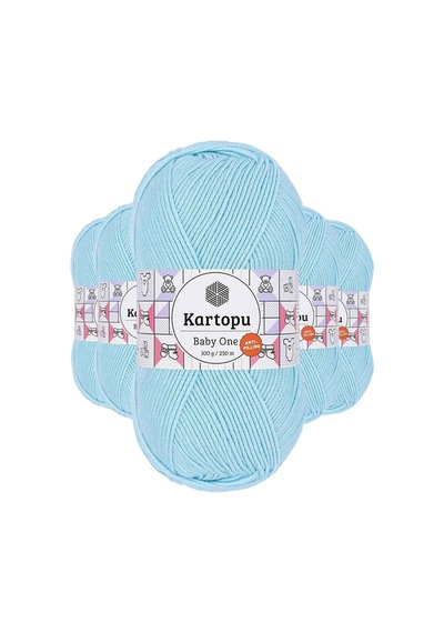 Kartopu 5 Adet Baby One Tüylenmeyen El Örgü Ipi Yünü Gök Mavi K502 769145767028