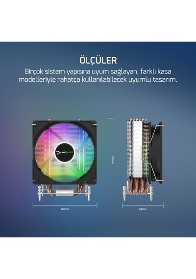 Glace Tc6 Argb Siyah 1x120mm Lga1851/am5 İşlemci Hava Soğutucu Diğer