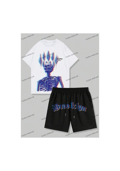 Alt/üst T-shirt Ve Şort Takımı Kod Alt169 Siyah