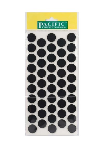 Cateksss Pacific Yuvarlak Yapışkanlı Sandalye Koltuk Mobilya Ayak Keçesi Felt 20 Mm Siyah - 30 Lu Paket