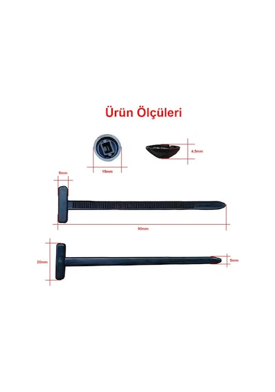 Tamir Klipsi - Tamir İçin Plastik Kablo Bağı 5mm X 90mm 10 Adet 10 Adet