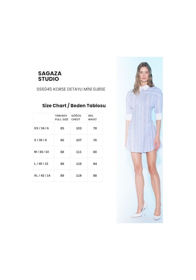 Sagaza Studio Ss6045 Mini Elbise Cok Renklı