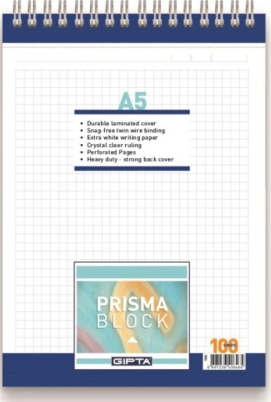 Prisma A5 Spiralli Karton Kapak Bloknot Not Defteri 100 Yaprak Çizgili 6 Lı Paket 1379