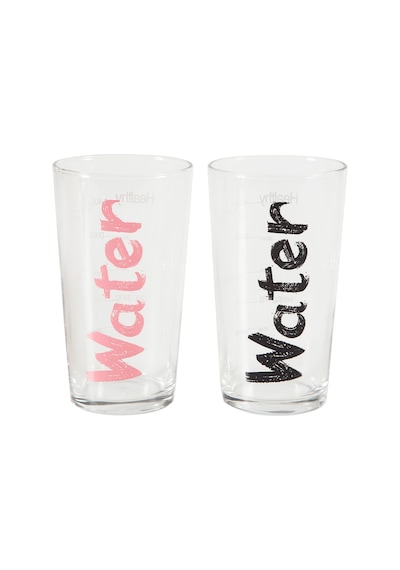 Mudo Home Water Bardak 570 Ml 2'li Set -siyah&pembe Çok Renkli