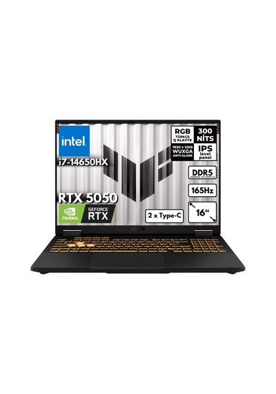 Asus Tuf Gaming F16 FX608JHR-RV048HMF56 i7-14650HX 48GB DDR5 2 TB SSD RTX5050 8GB GDDR7 16" WUXGA W11H Dizüstü Bilgisayar