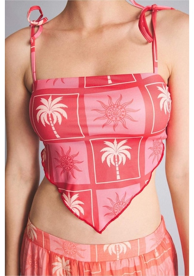 Defacto Regular Fıt Dijital Baskılı Mercan Bikini Üstü I2150ax26hsrd116 Kırmızı-rd116