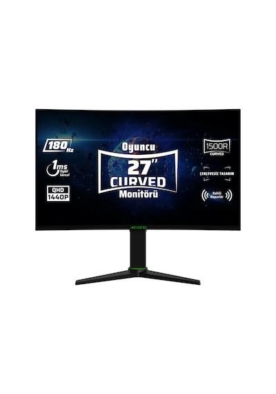 Monster Aryond A27 V2 27" 1 MS 180 HZ QHD HDR10 300 Nit G-Sync FreeSync Curved Pivot VA Oyuncu Monitörü
