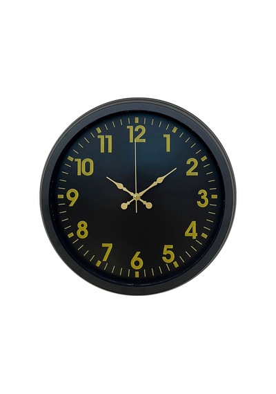 Siyah Standart 40 Cm Metal Dekoratif Duvar Saati Çok Renkli