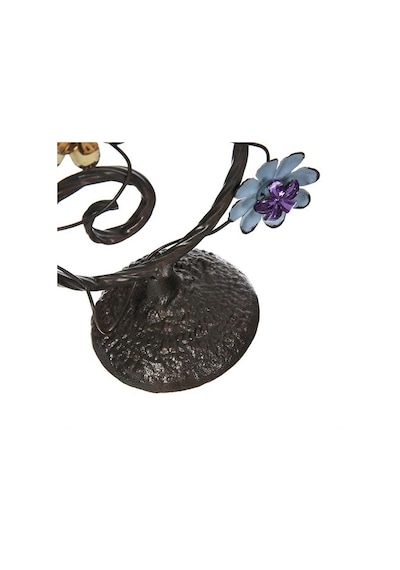 Vitale Saga Çiçekli Metal Mumluk 11X40 CM Ak.Ga0022