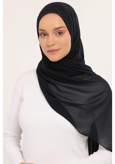 Altobeh Hazır Lüks Pratik Hijablı Şifon Şal Lacivert