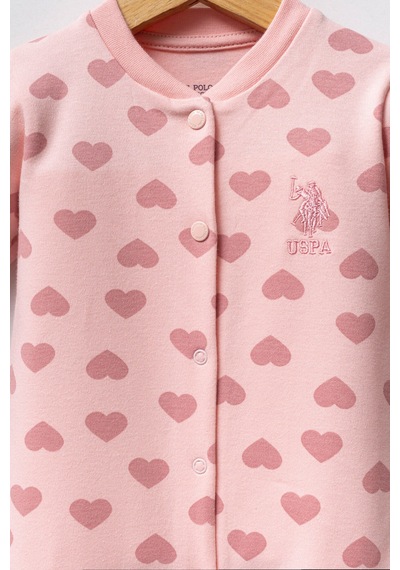 U.S. Polo Assn. Kız Bebek Pembe Tulum Usb2715-c-v1 Pembe