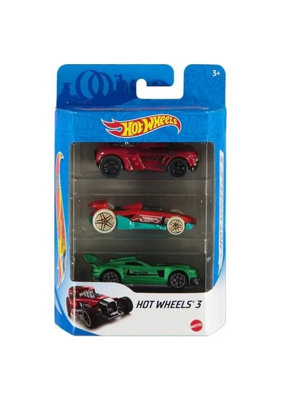 Hot Wheels 3'lü Araba Seti K5904 Şeffaf