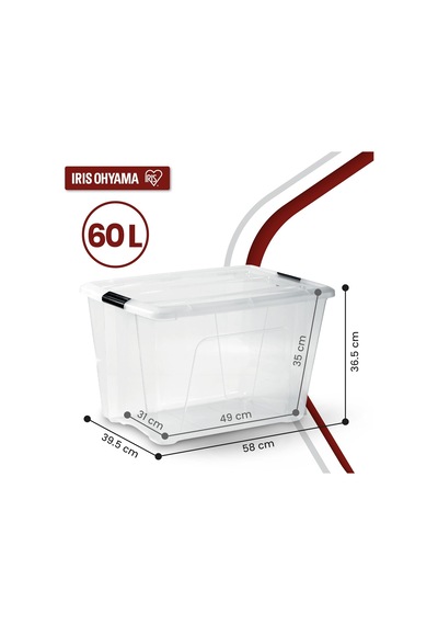 Kapaklı Saklama Kutuları, 60l, 4'lü Set, Şeffaf, Güvenli Tokalar, İstiflenebilir, Çekme Kulpları, Yatak Odası, Dolap, Ofis, Organizasyon İçin, Bpa İçermeyen Plastik, Giysi Çantası, Ntb-60 Çok Renkli