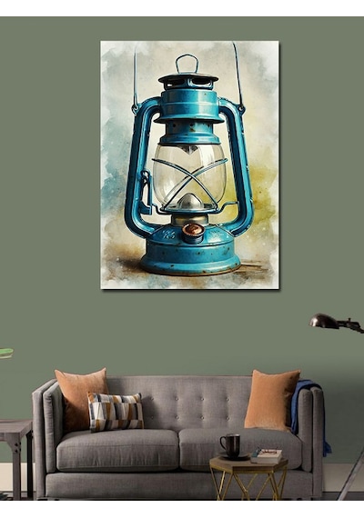 Kanvas Tablo Mavi Gaz Lambası 70cmx100cm