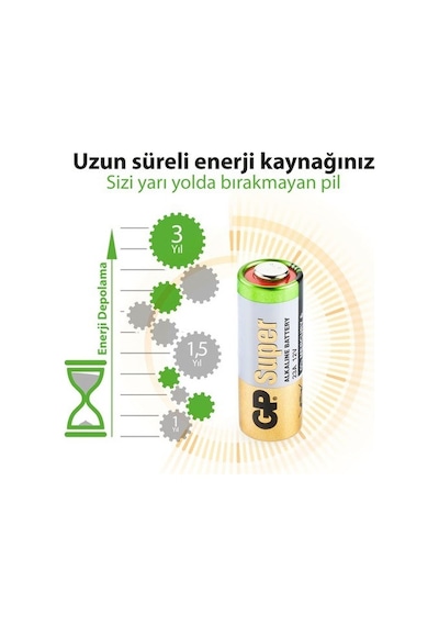 23a 12v Alkalin Spesifik Pil 1 Adet Gp Gp23a-C5 Siyah