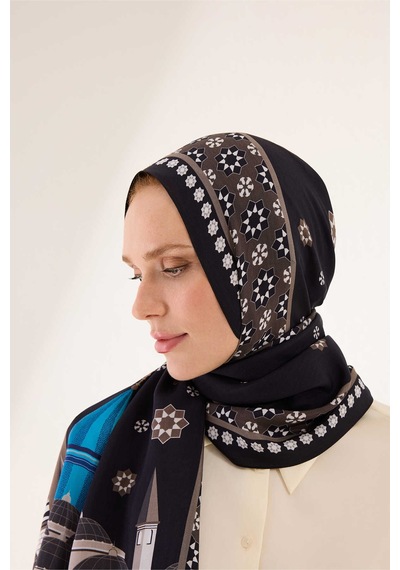 Imannoor Vuslat Siyah Floş Viskon Şal 70x210 Siyah