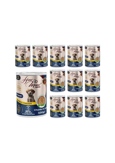 Yavru Köpek Tavuklu Ve Jöleli Konserve Mama 400 Gr X 12 Adet
