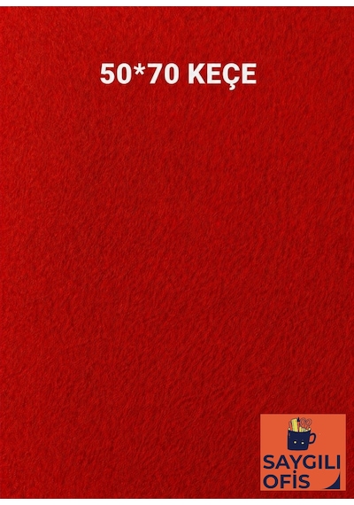 50x70 Cm Keçe 2.0 Mm 1 Adet Renkli Hobi Keçesi Elişi Keçesi Anasınıfı Kreş Kırmızı